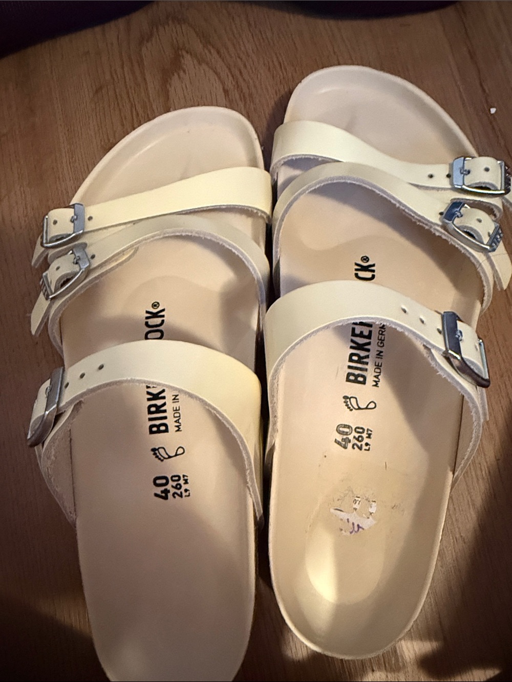 Birkenstock Cream Arizona Double Strap Sandals